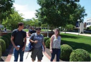 students walking on campus